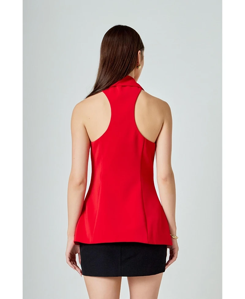 endless rose Women's A-Line Choker Tie Top