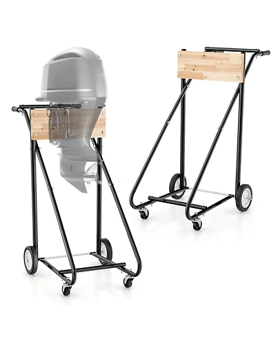 Costway Outboard Boat Motor Stand Heavy Duty Engine Carrier Cart Dolly with 4 Smooth Wheels