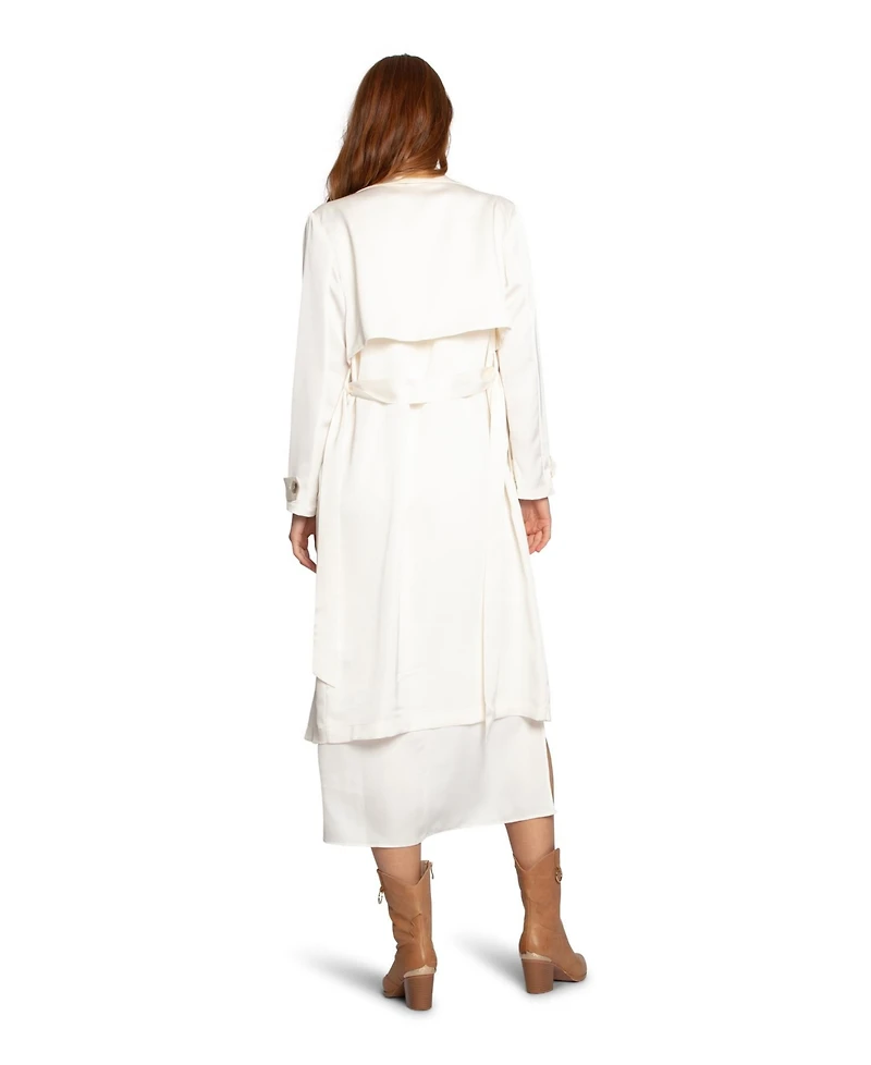 Belle & Bloom Women's Love Language Satin Trench