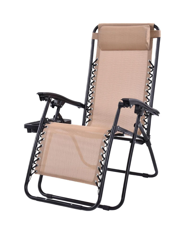 Costway 2PCS Zero Gravity Chairs Lounge Patio Folding Recliner Outdoor