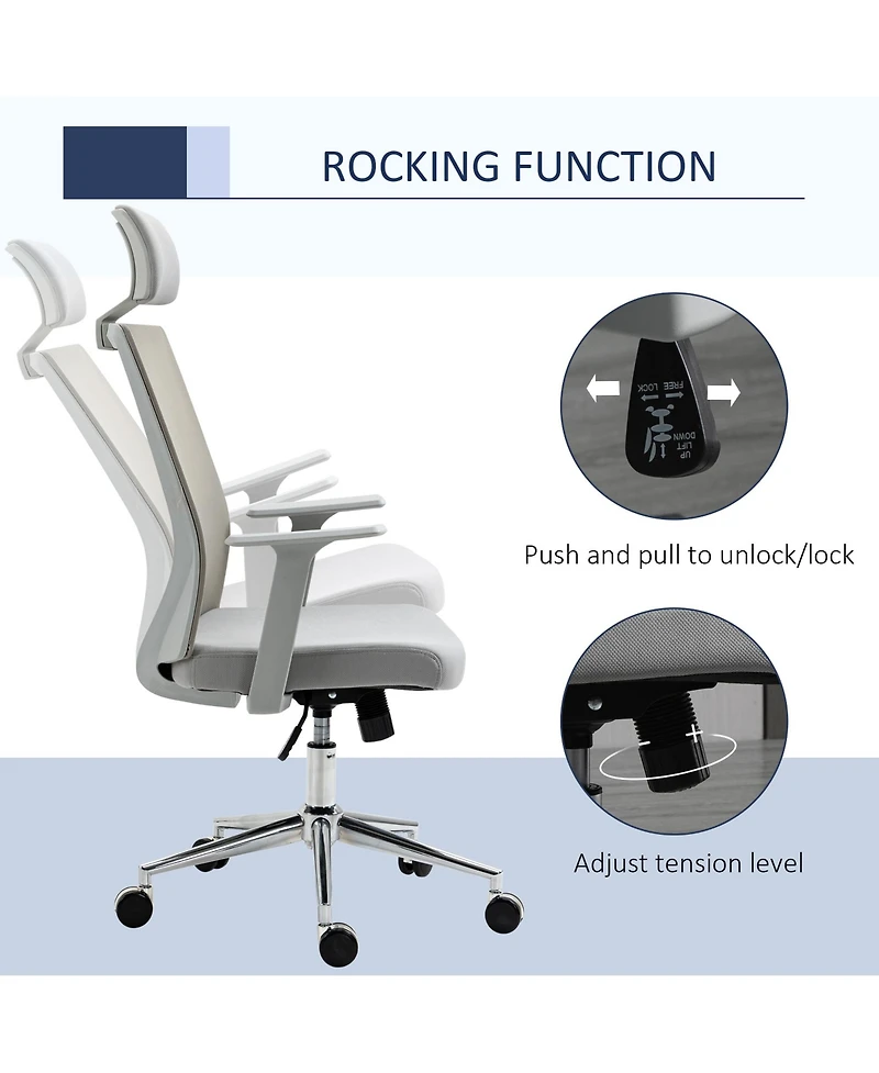 Vinsetto Swivel Office Chair Task Chair w/ Adjustable Height, Headrest,
