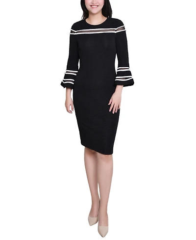Ny Collection Women's Long Bell Sleeve Dress