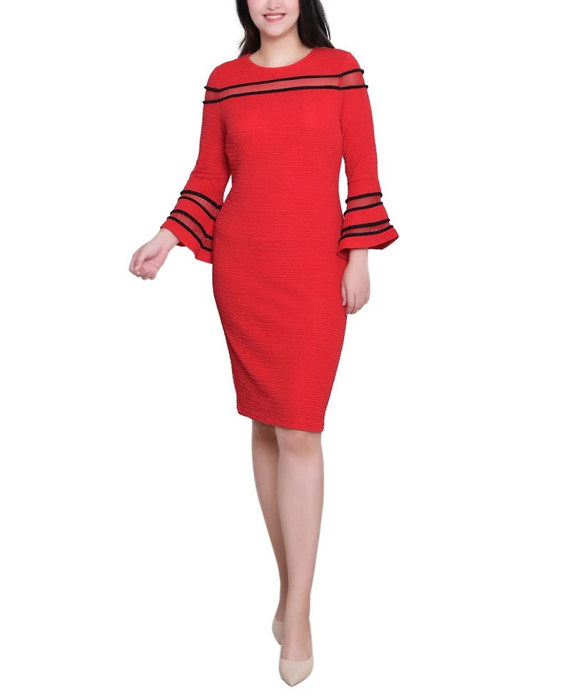 Ny Collection Women's Long Bell Sleeve Dress