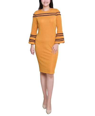 Ny Collection Women's Long Bell Sleeve Dress
