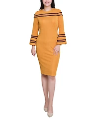 Ny Collection Women's Long Bell Sleeve Dress