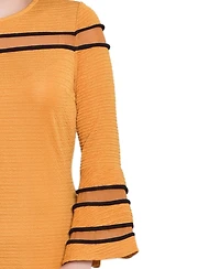 Ny Collection Women's Long Bell Sleeve Dress