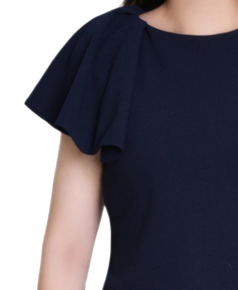 Ny Collection Women's Flutter Sleeve Sheath Dress