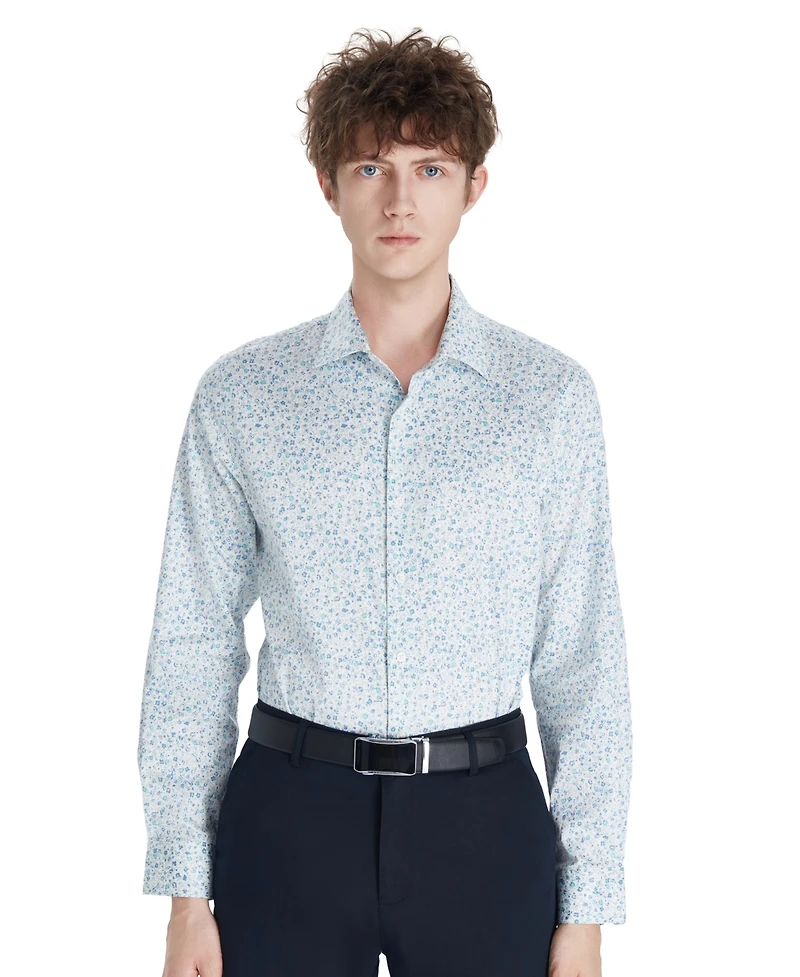 Bar Iii Men's Front Floral Print Dress Shirt, Macy's Exclusive