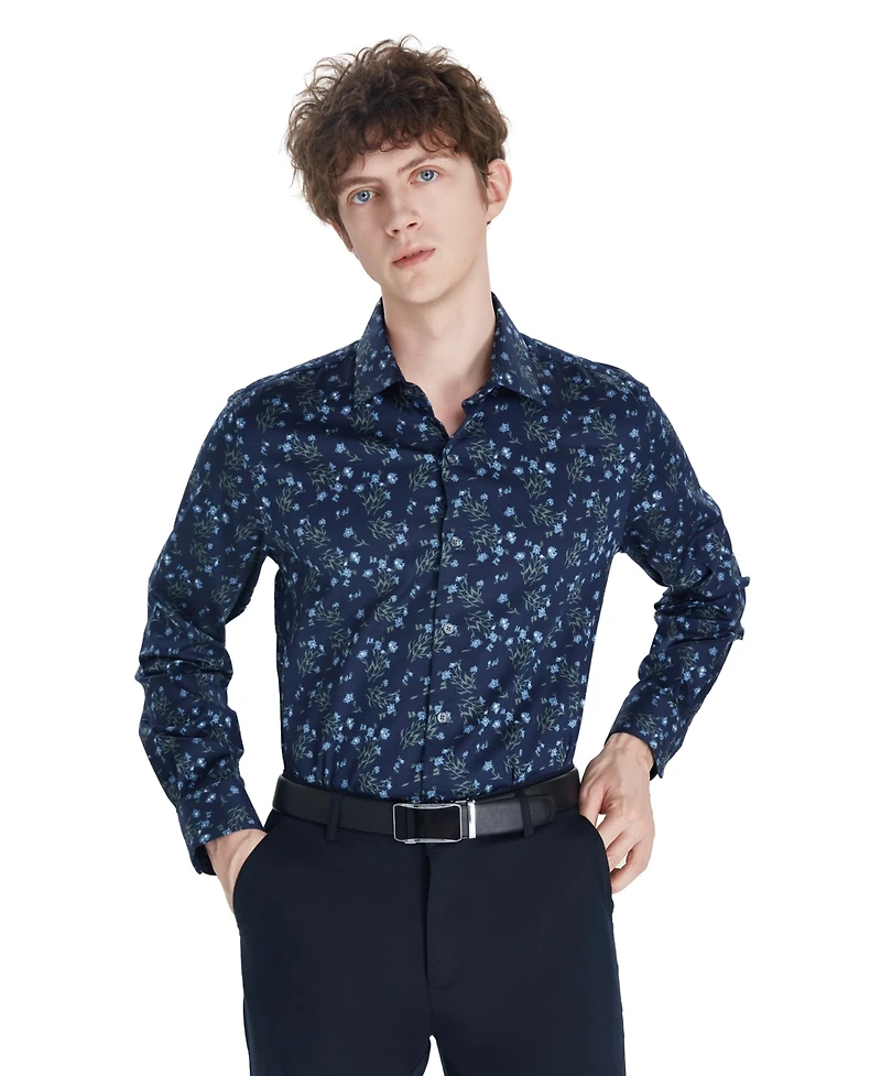 Bar Iii Men's Tossed Bouquet Print Dress Shirt, Macy's Exclusive