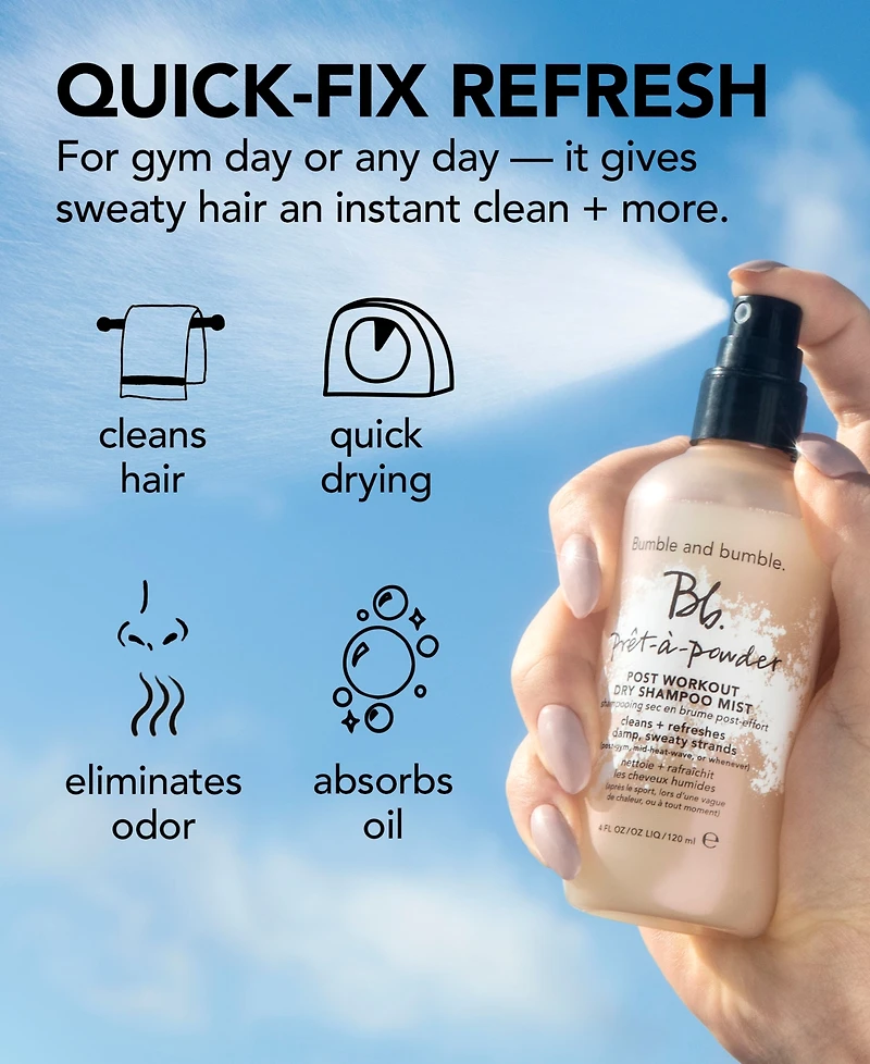 Bumble and Bumble Pret-a-powder Post Workout Dry Shampoo Spray Mist, 4 oz.
