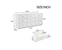 Casainc Modern 9-Drawer Storage Cabinet Dresser Wide Chest of Drawers