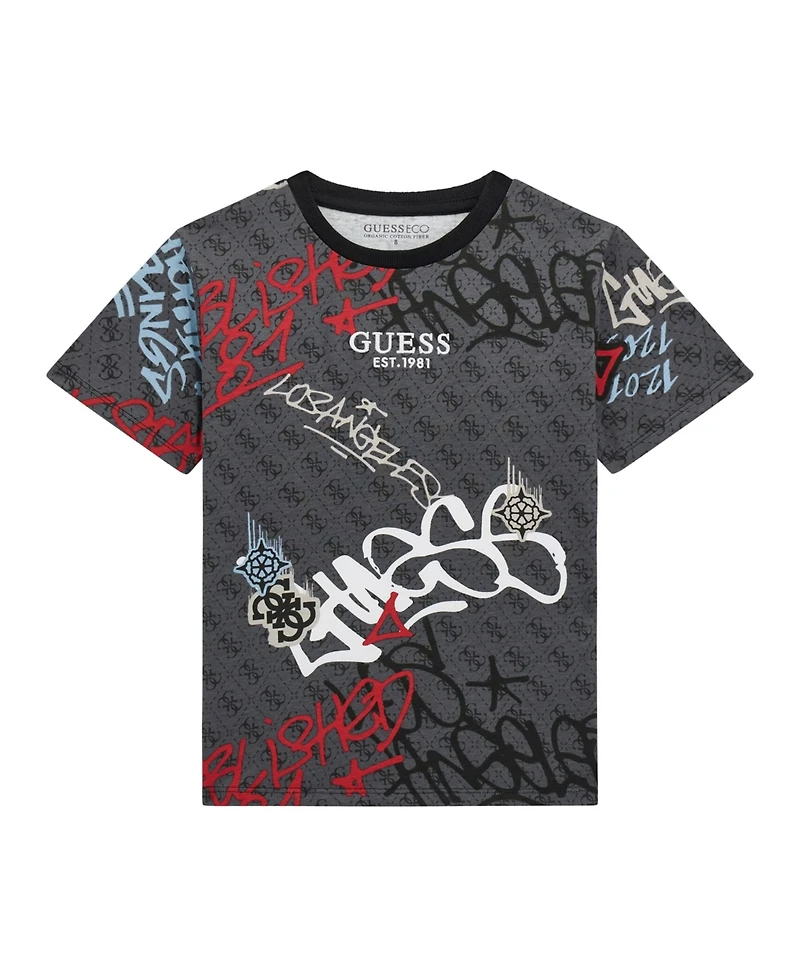 Guess Big Boys Printed Short Sleeve T-Shirt