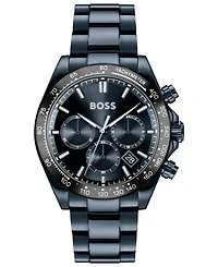 Hugo Boss Men's Hero 2.0 Quartz Fashion Chrono Ionic Plated Blue Steel Watch, 44mm