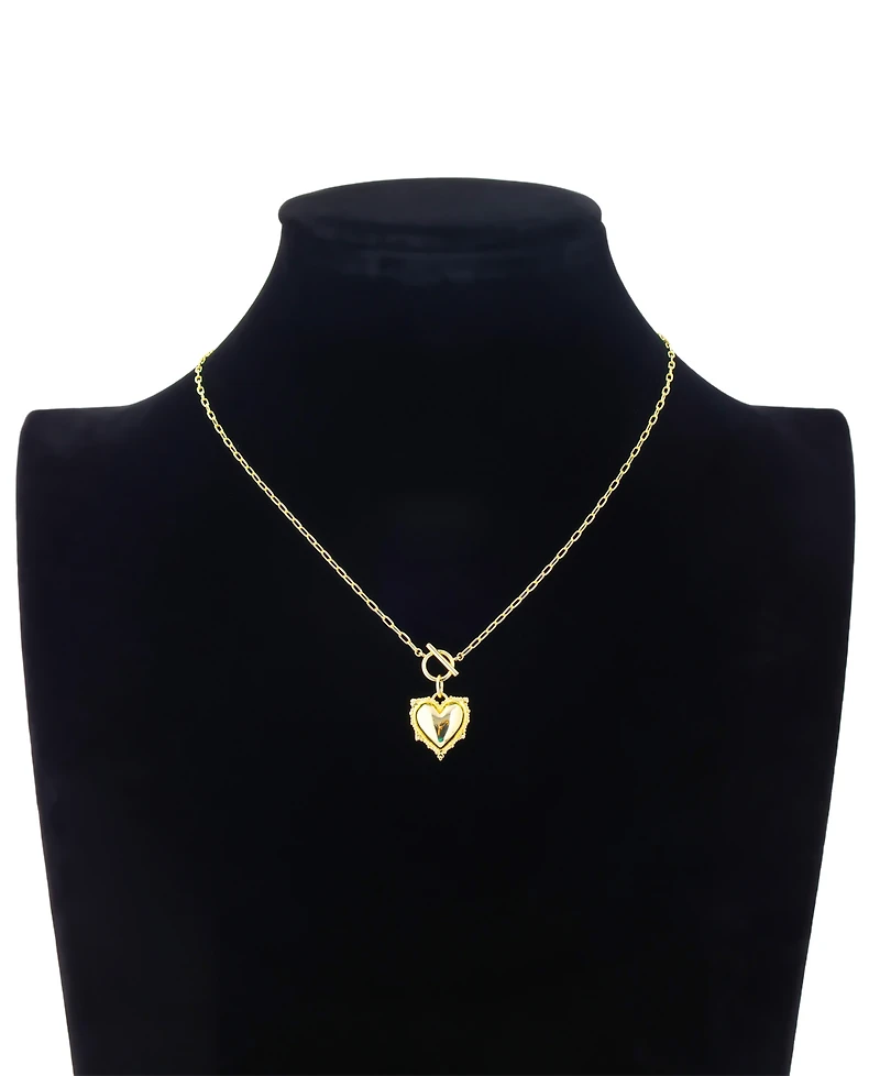 Unwritten Heart Pendant Necklace and Hoop Earring Set