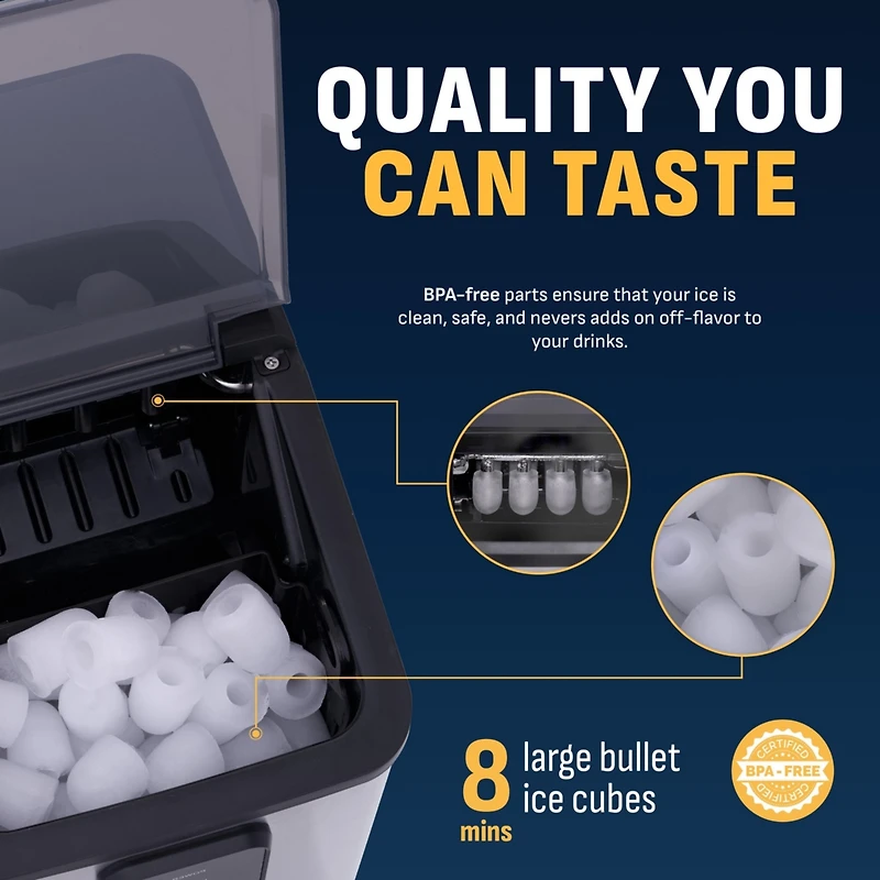 Newair 26 lbs. Mini Ice Maker Countertop, Portable Ice Machine in Stainless Steel