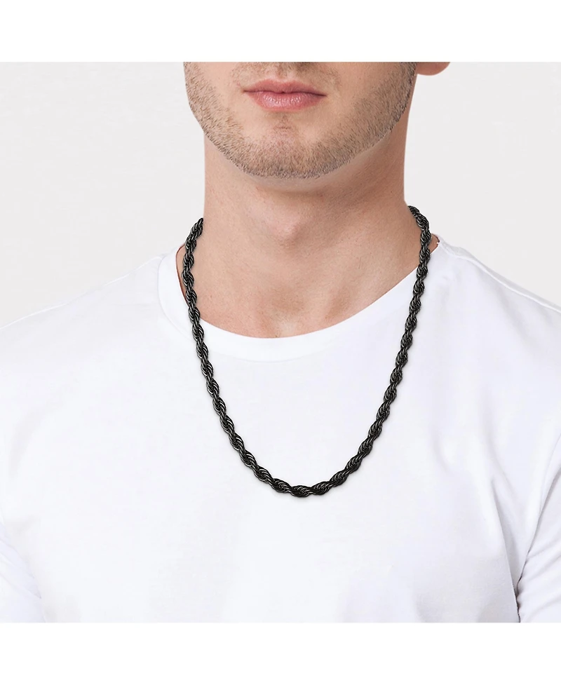 Lucky Brand Black Twisted Rope Chain Necklace