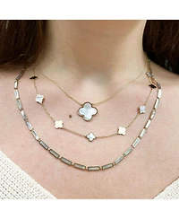 The Lovery Mother of Pearl Bar Necklace 14K Gold Inches