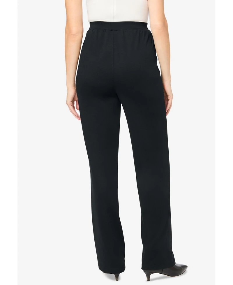 Woman Within Plus Wide-Leg Ponte Knit Pant