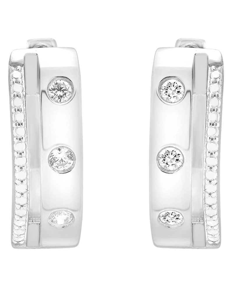 2-Pc. Set Diamond Bangle Bracelet and Hoop Earrings (1/4 ct. t.w.) in Sterling Silver
