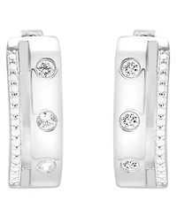 2-Pc. Set Diamond Bangle Bracelet and Hoop Earrings (1/4 ct. t.w.) in Sterling Silver