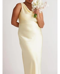 Six Stories Cowl Front Satin Bridesmaid Dress