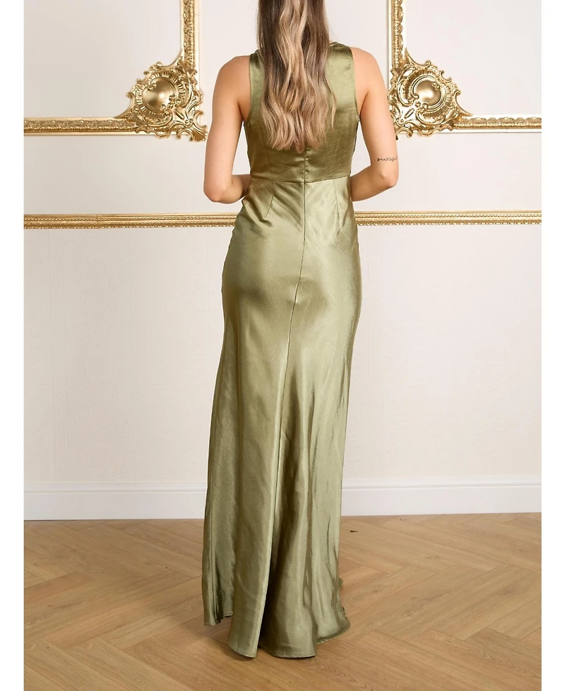 Six Stories Cowl Front Satin Bridesmaid Dress