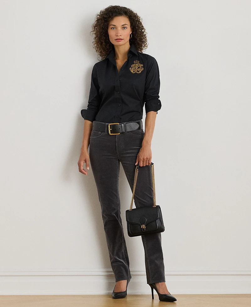 Lauren Ralph Petite Classic Fit Point Collar Shirt