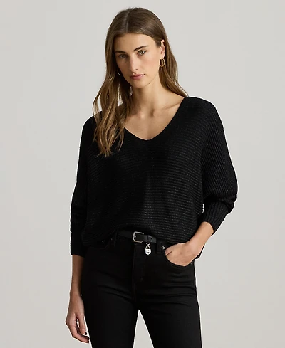 Lauren Ralph Petite Rib-Knit Dolman Sleeve Sweater