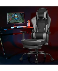 Gymax Massage Gaming Chair Racing Computer Task Chair Recliner w/Footrest
