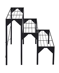 Costway 3 Tier Shelf Flower Plant Display Stand Rack Large Modern Black Metal Heavy Duty
