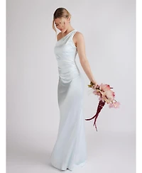 Six Stories Women's One Shoulder Satin Bridesmaid Dress