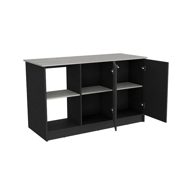 We Have Furniture Kitchen Island Padua, Kitchen, Black / Onyx