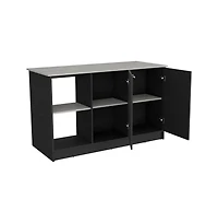 We Have Furniture Kitchen Island Padua, Kitchen, Black / Onyx