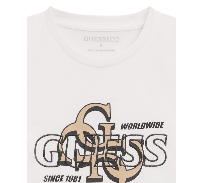 Guess Big Boys Short Sleeve Drop Shadow Logo T-Shirt