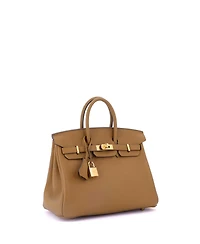 Pre-Owned Hermes Birkin 25 Handbag Brown Swift with Gold Hardware