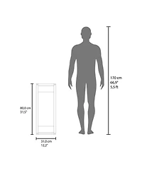 Fm Furniture Washan Towel Rack, wall-mounted design, open vertical frame, integrated lower shelf for folded towels, sturdy and lightweight structure,
