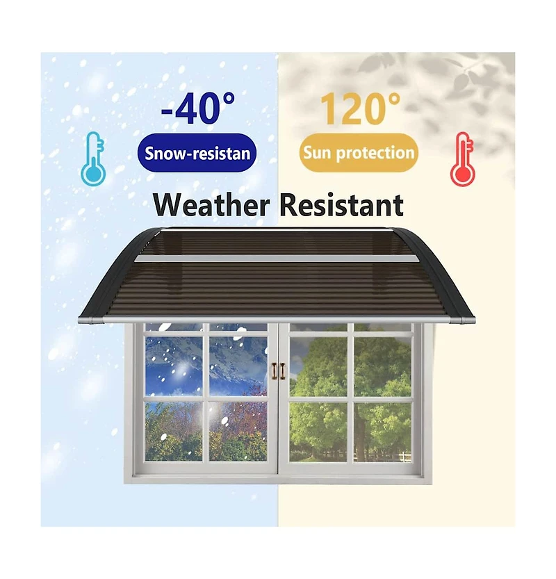 vidaXL Door Canopy Black 31.5"x29.5" Polycarbonate