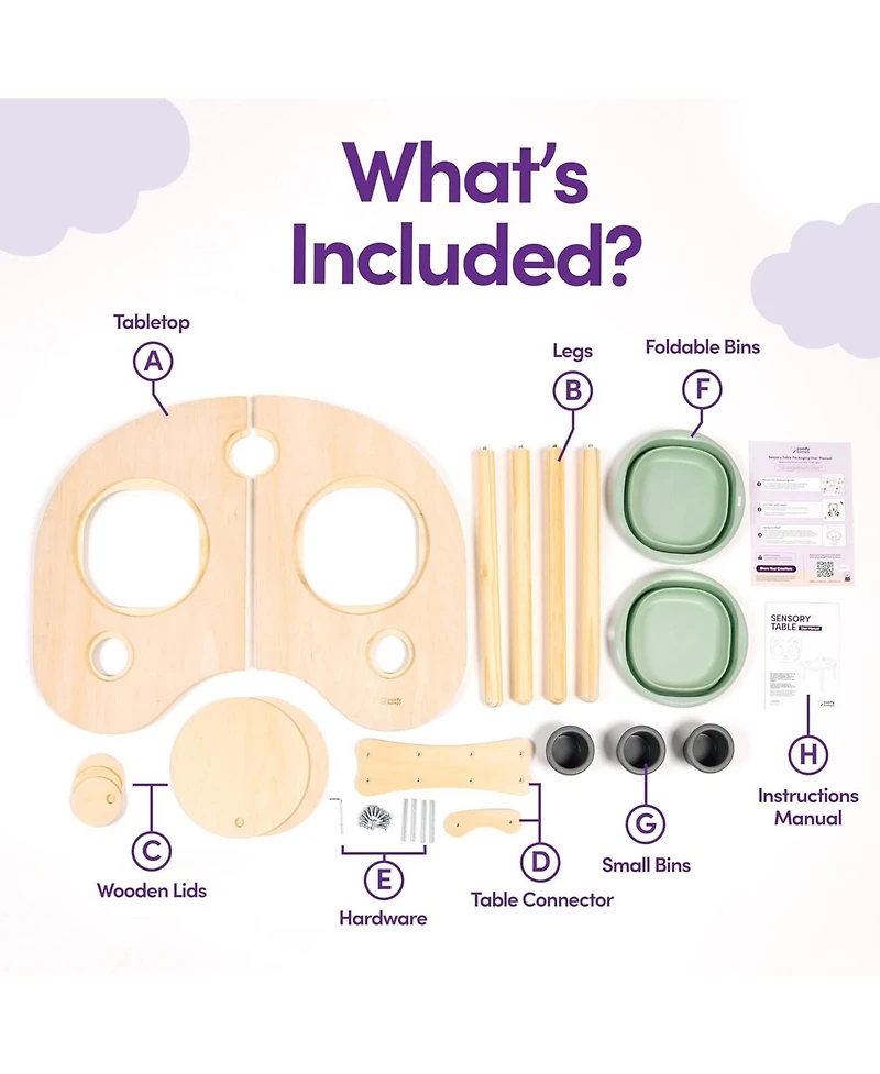 ComfyBumpy Sensory Table for Toddlers Sensory Bin Toddler Table for Indoor Play and Learning Activity Table for Boys & Girls