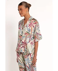 Petal and Pup Women's Illoura Short Sleeve Shirt - Tahitian Tide