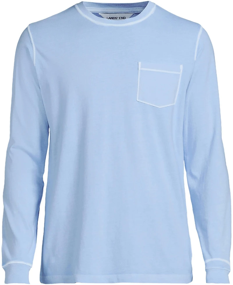 Lands' End Men's Long Sleeve Pocket Sun Faded Super-t Tee