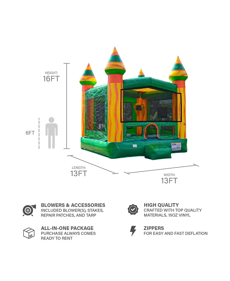 JumpOrange Amazon River Commercial Grade Bounce House for Kids and Adults (with Blower), Basketball Hoop, Outdoor Indoor, Bouncer Jumper, Birthday Par