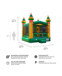 JumpOrange Amazon River Commercial Grade Bounce House for Kids and Adults (with Blower), Basketball Hoop, Outdoor Indoor, Bouncer Jumper, Birthday Par