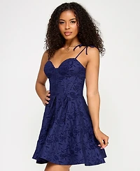 Katia Rae Juniors' Jacquard Strappy Fit & Flare Dress