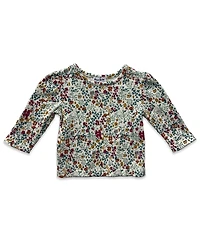 Blueberi Boulevard Baby Girls 2-Piece Long-Sleeve Top and Denim Jumper Set