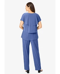 Woman Within Women's Tiered Pant Set