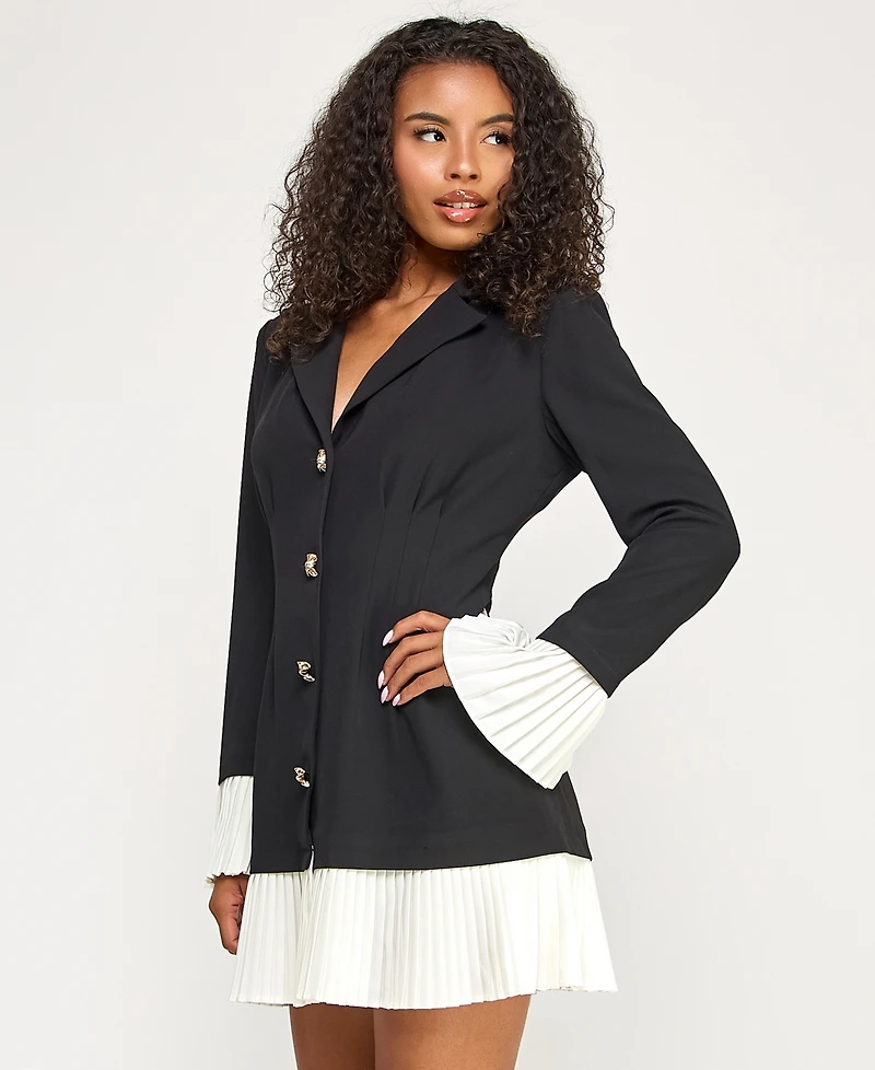 Seni & Cade Juniors' Long Sleeve Button Up Jacket Dress