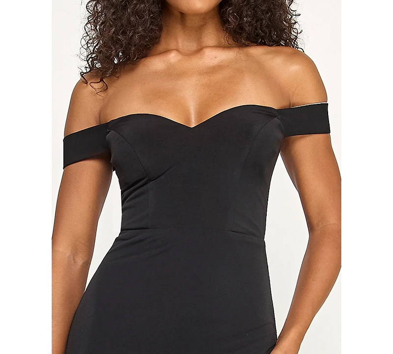 City Studios Juniors' Lace-Up Back Long Dress