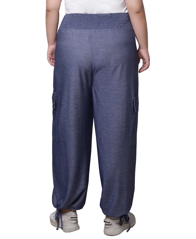 Ny Collection Plus Smocked Waist Harem Pull On Pants
