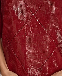 Donna Karan New York Women's Short Sleeve Sequin Sweater