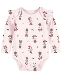 Disney Baby Girls and Boys 3-Pack Minnie Mouse Printed Bodysuits Set